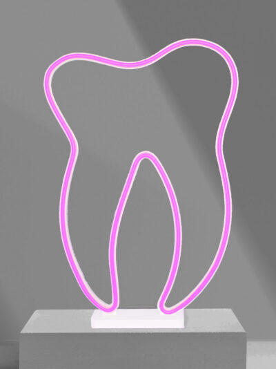 Leuchtzahn Modell "Neon", pink, stehend