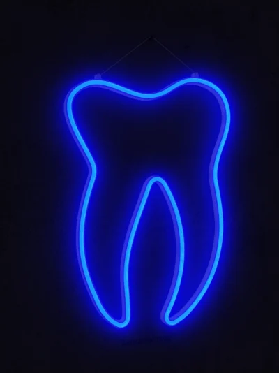 Neonzahn, hängend, blau
