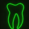 Neonzahn, hängend, grün