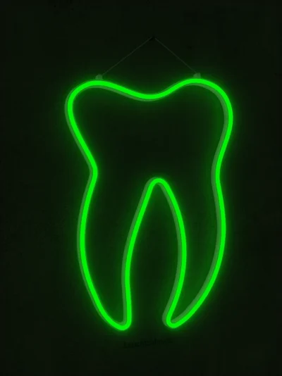 Neonzahn, hängend, grün