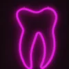 Neonzahn, hängend, pink
