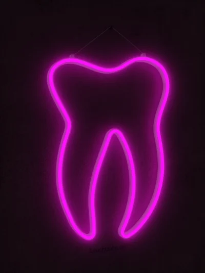 Neonzahn, hängend, pink