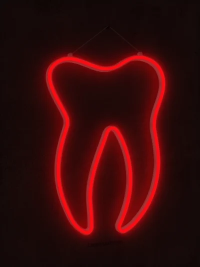 Neonzahn, hängend, rot